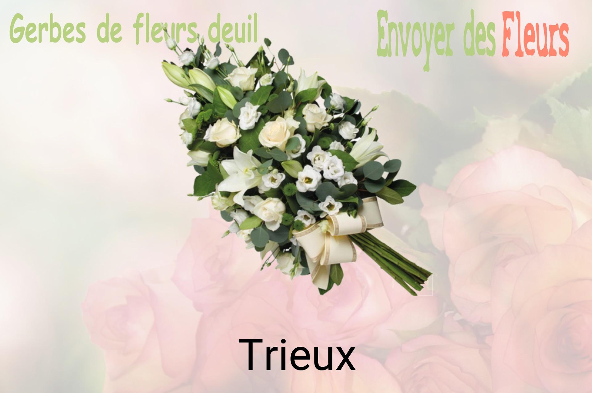 Gerbe de fleurs de deuil livrée à Trieux